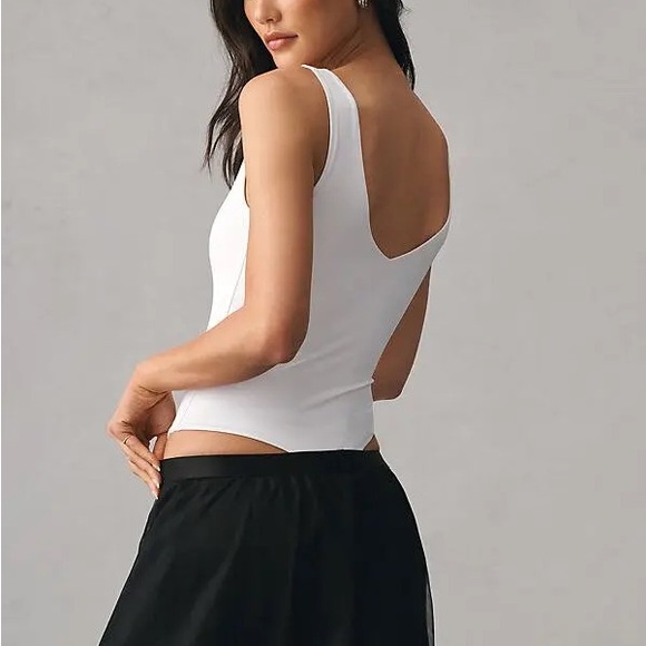 Anthropologie Tops - NWT Anthropologie Second Skin by RD Style V-Neck Bodysuit White XS